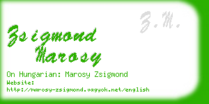 zsigmond marosy business card